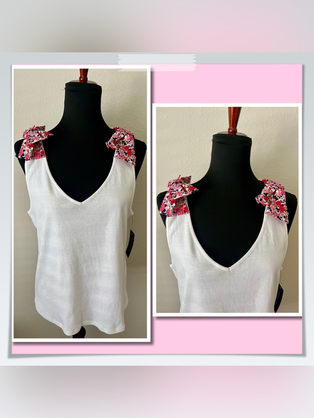 NWT TOMMY HILFIGER BOW EMBELLISHED TANK SZ XL
